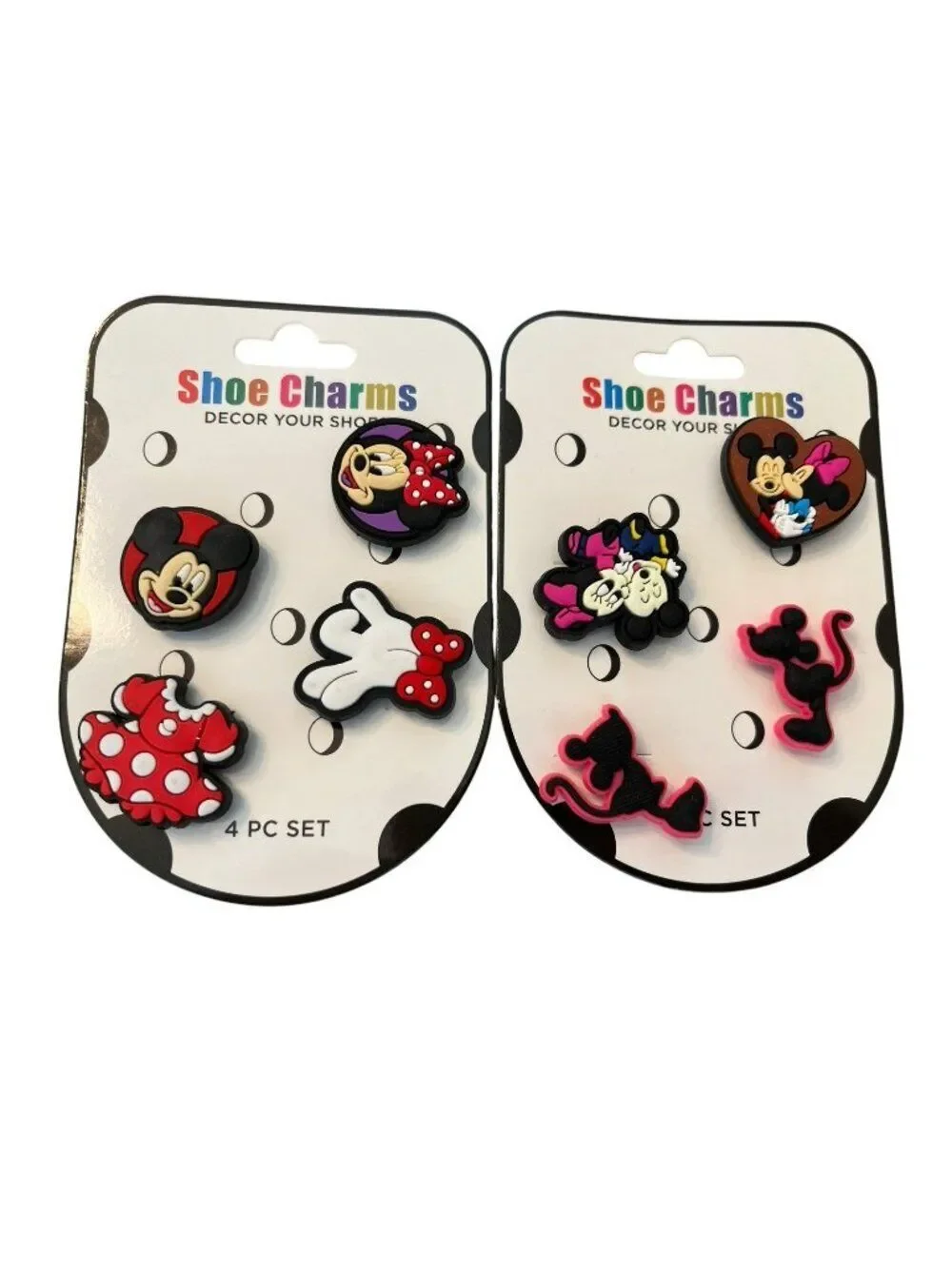 Girls Minnie & Minnie Mouse Rubber Croc Shoe Charms  8 Piece Set New